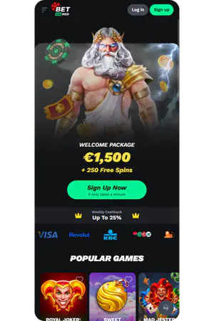 Bet on Red hoofdscherm promoties spelcategorieën