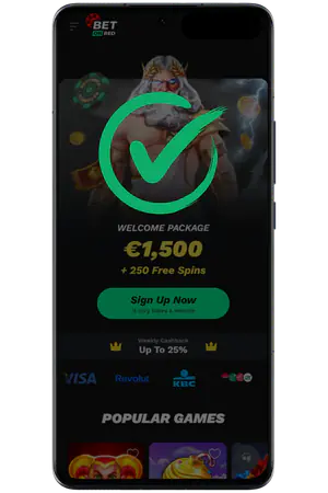 Bet on Red bevestigingsscherm na succesvolle registratie